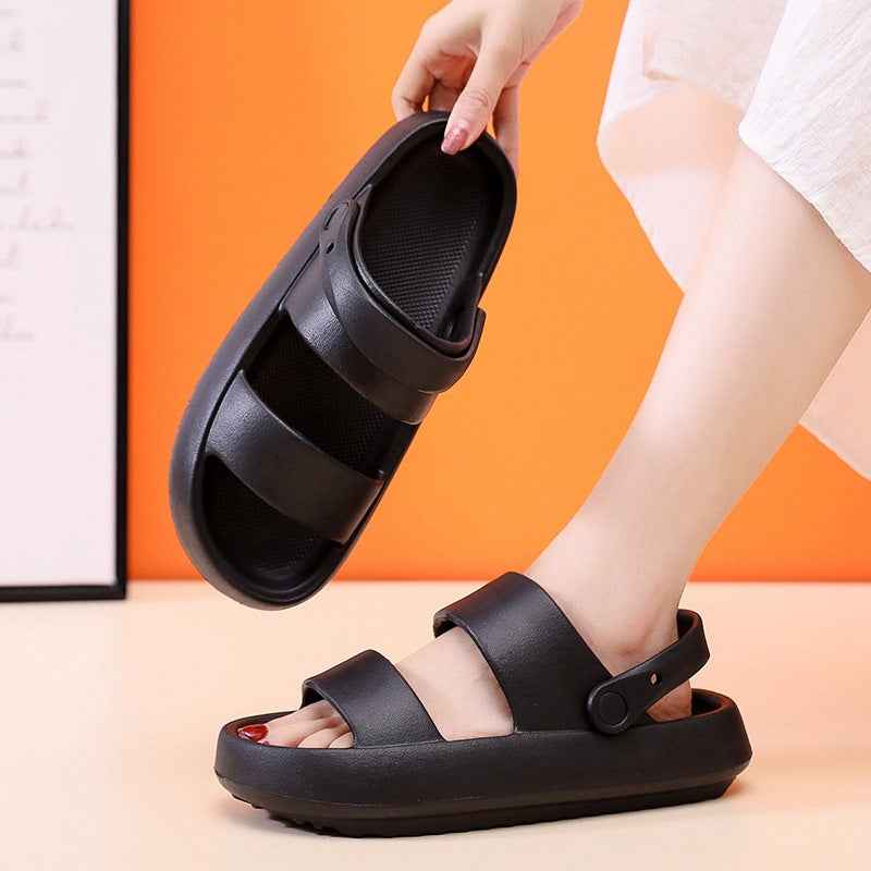Adjustable Shoes For Women Men Sandals 3cm Thick Bottom Slippers Outdoor Black