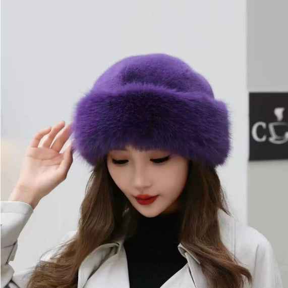 Fashion Personality Ladies Mongolian Cap Purple