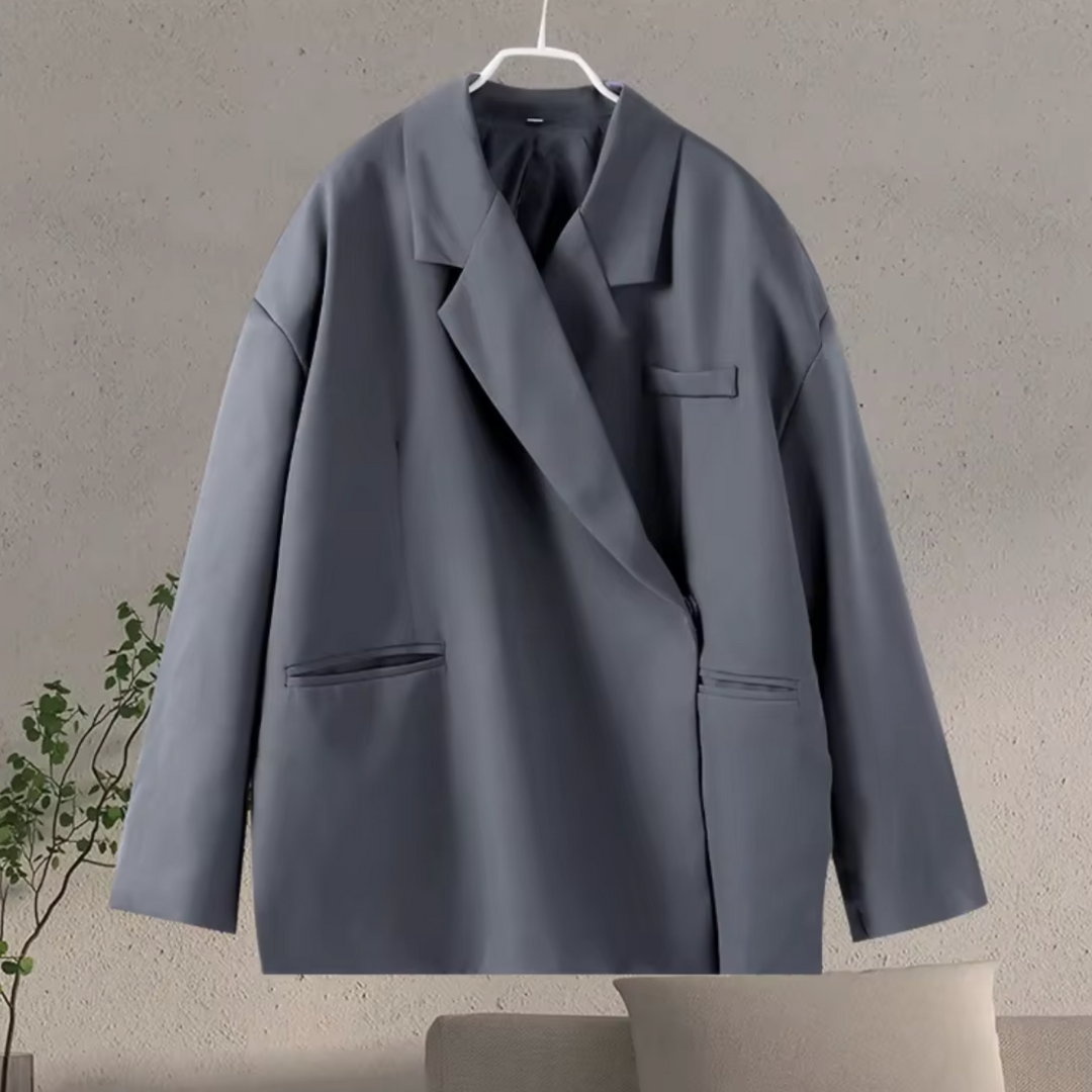 Women's Oversized Blazer - Classic Lapels & Long Sleeves - Casual Chic Style