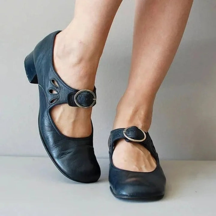 Denisa | Women's Orthopaedic Leather Sandals– Comfortable & Stylish Navy Blue