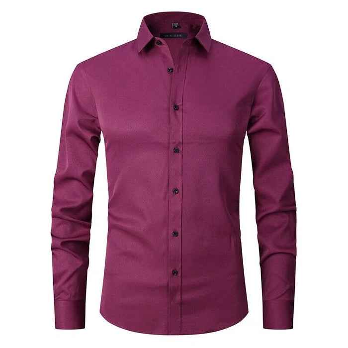 Men's Wrinkle-Free Stretch Shirt Burgundy