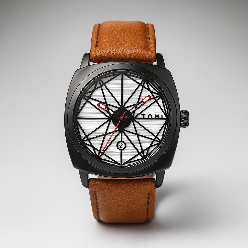 Stylish Prism Quartz Timepiece Brown Black