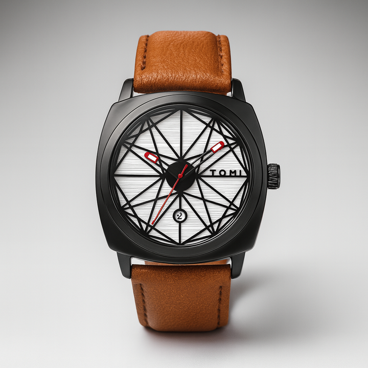 Stylish Prism Quartz Timepiece Brown Black