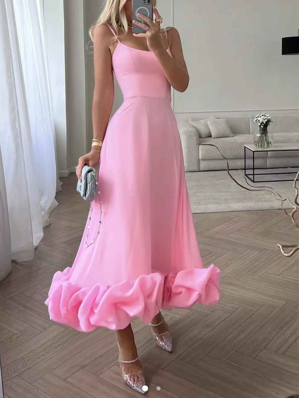 Women's Unique Dress - Elegant Style Pink