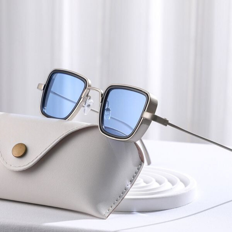 Retro Steampunk Sunglasses for Unique Style Silver Blue
