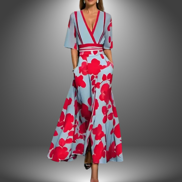 Lola | Elegant Floral Maxi Dress for Women Pink