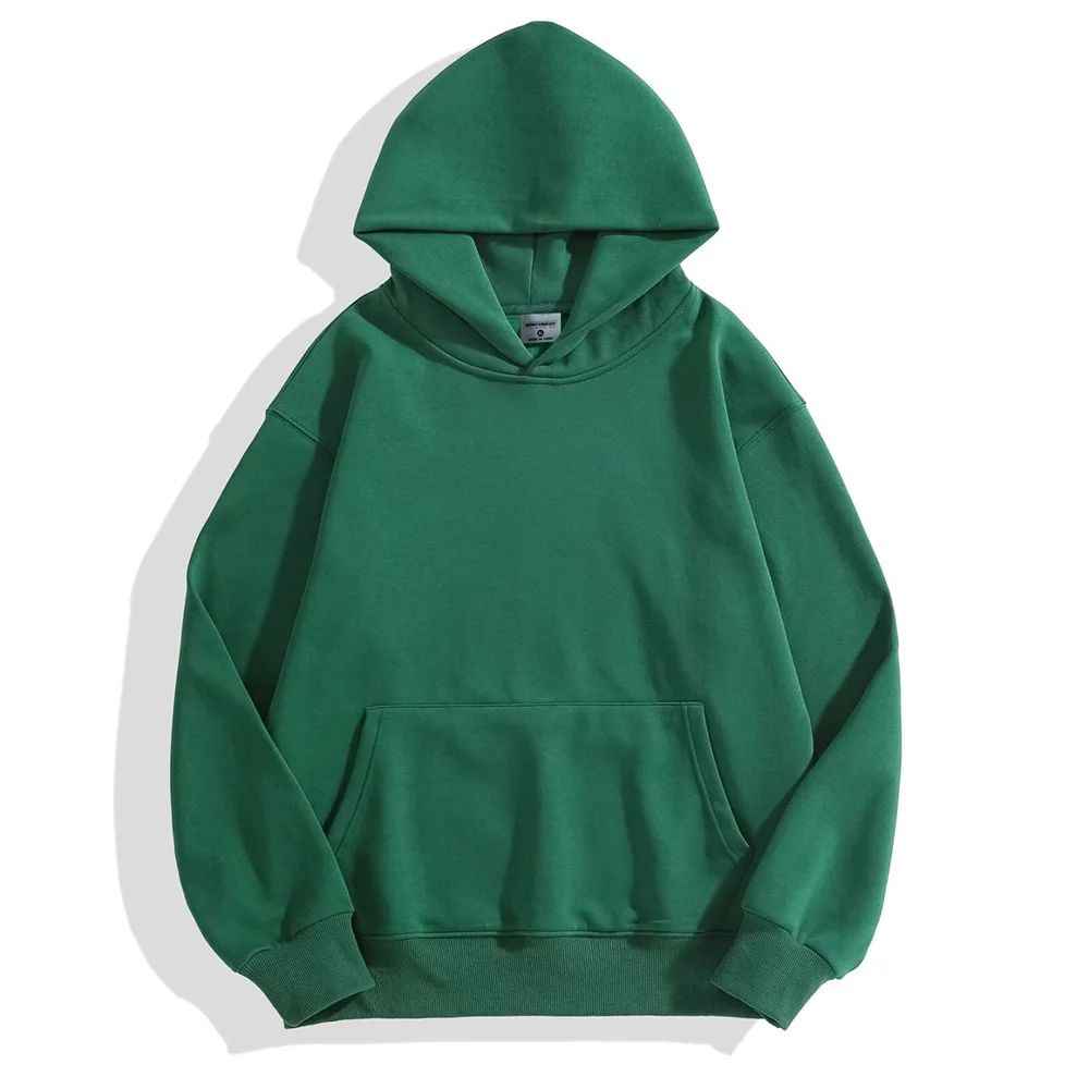 Unisex Heavyweight Cotton Velvet Hoodie Green
