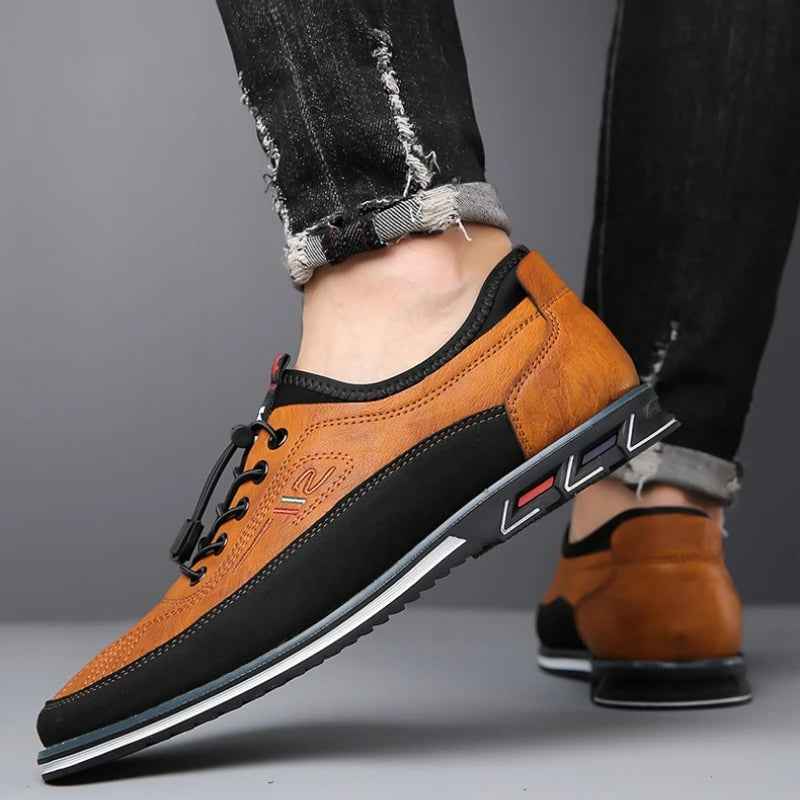 Men's Slip-On Sneakers with Tassel and Laces | Round Toe Cap