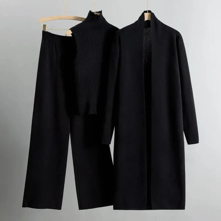 Women's 3-Piece Set - Stylish and Versatile Outfit Black One Size
