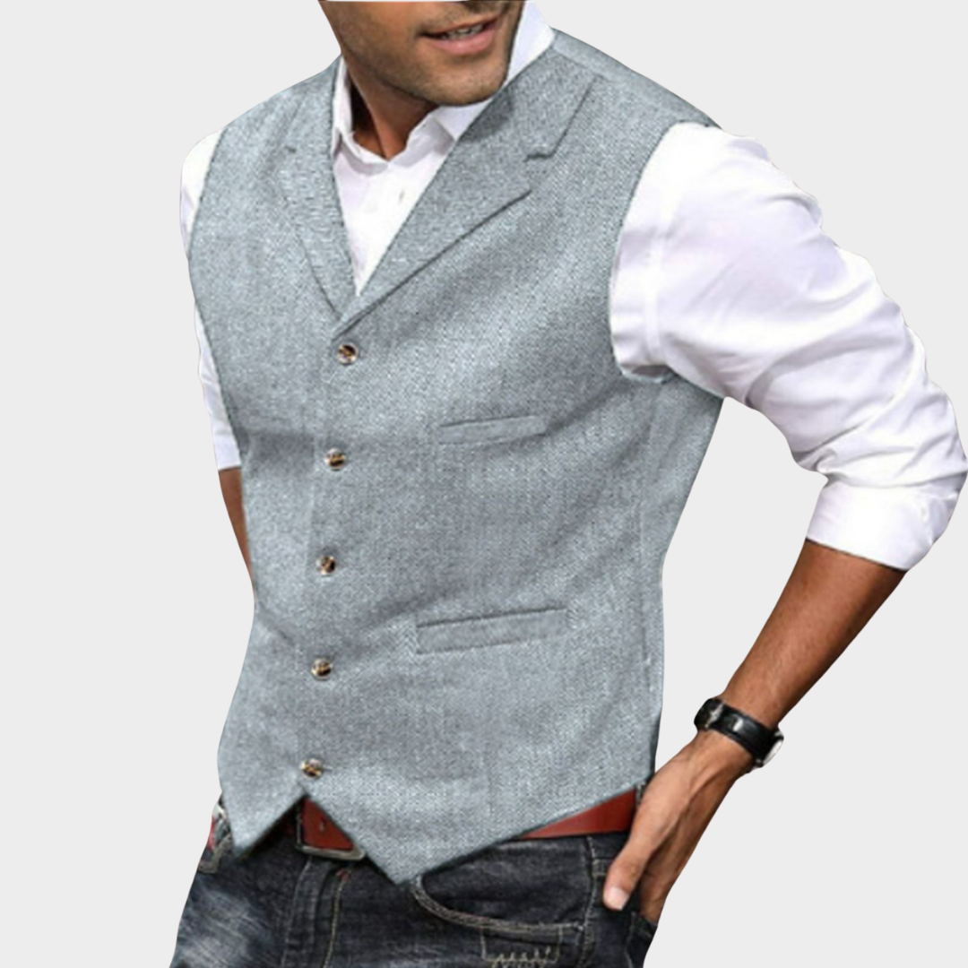 Men's Vintage Vest - Classic Style Grey