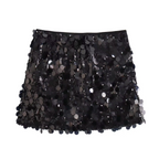 Women's Mini Skirt with Sequins Black