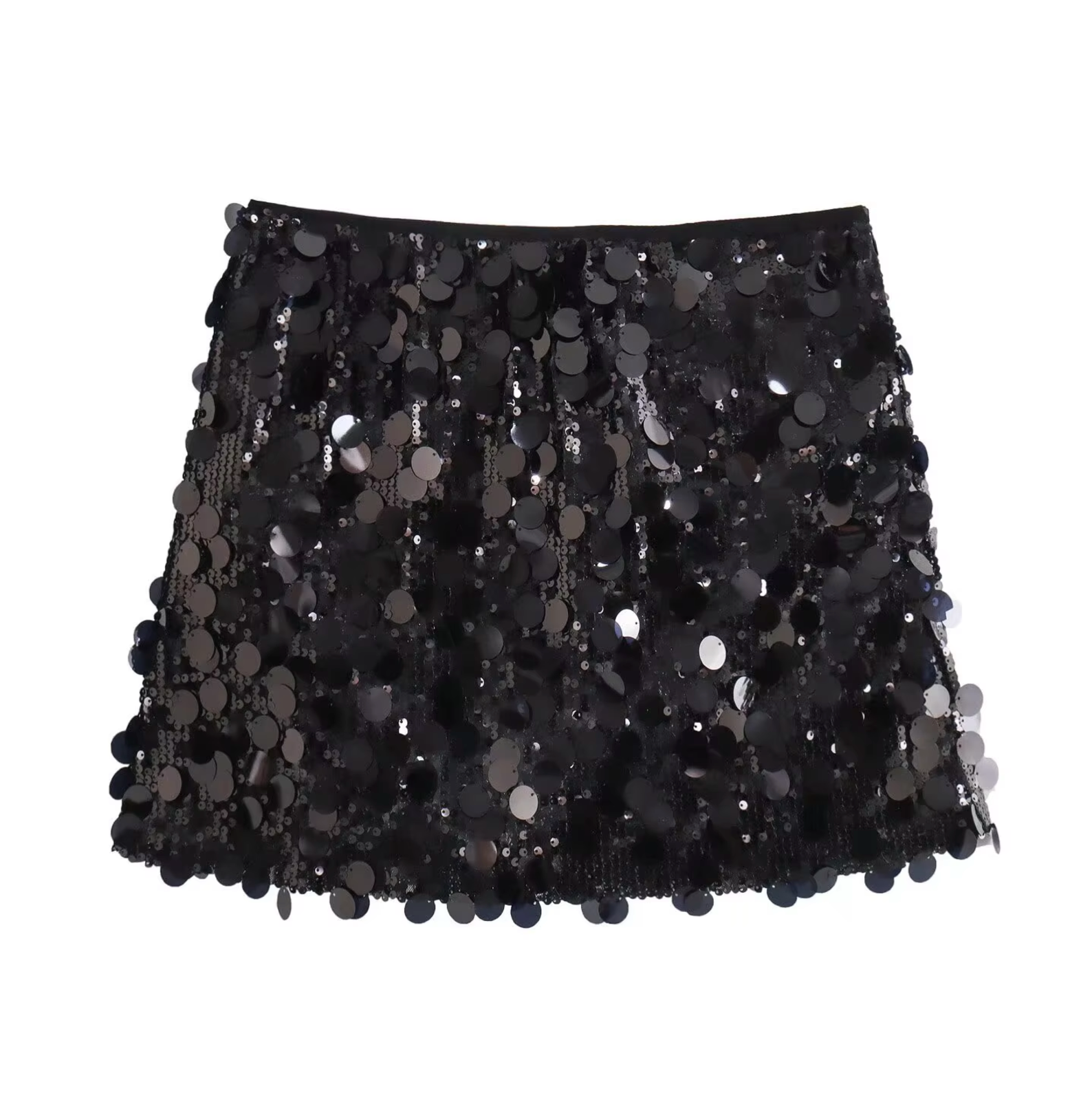 Women's Mini Skirt with Sequins Black