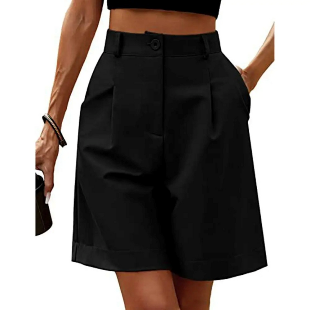 Luxe Wide Fit Shorts for Women Black