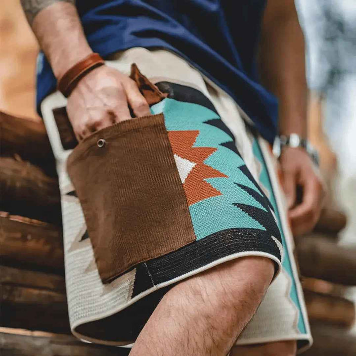 Men's Vintage Jacquard Knit Shorts - Sun Chaser Style