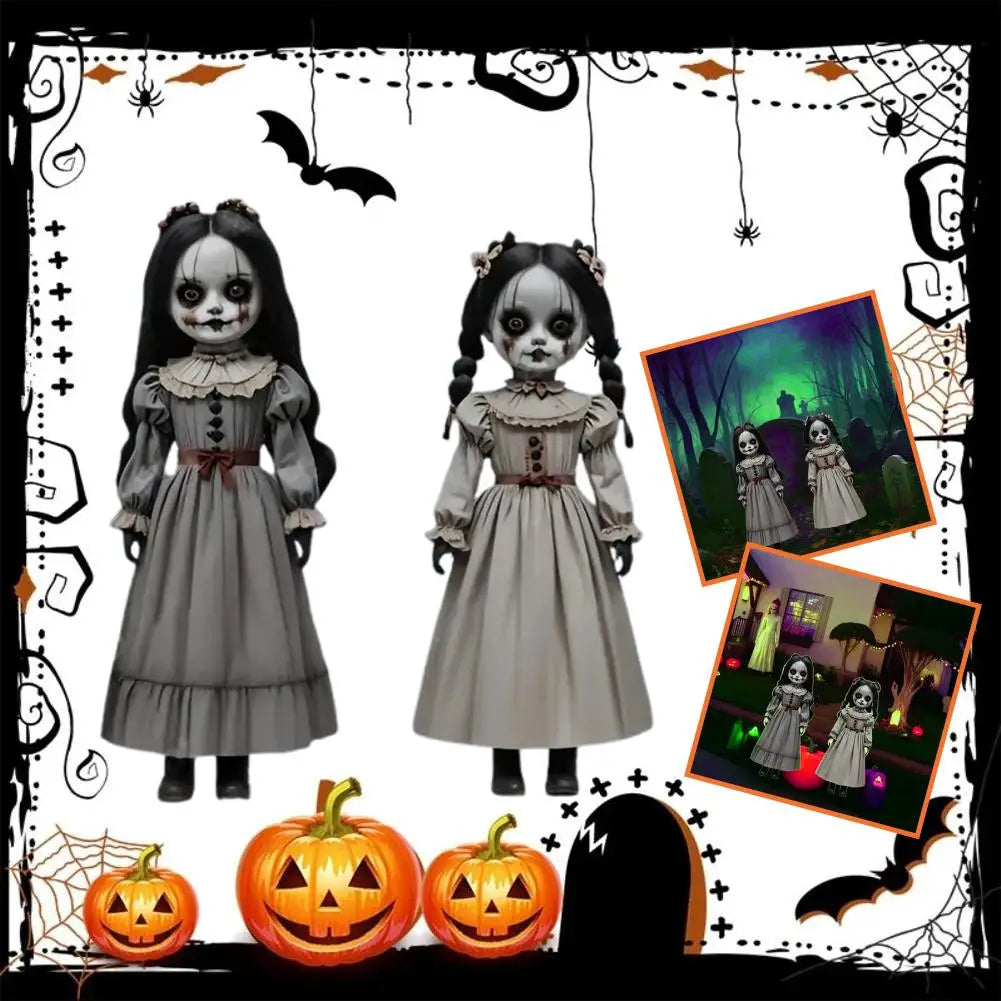 Halloweenské dekorace na zahradu v podobě duchů s tyčkami do země - sada 2 kusů
