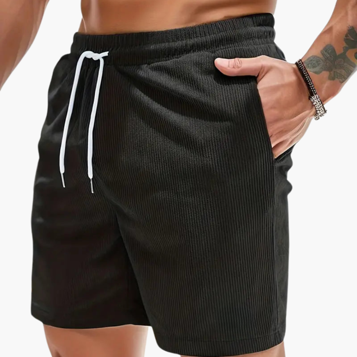 Men's Casual Summer Cord Shorts Black