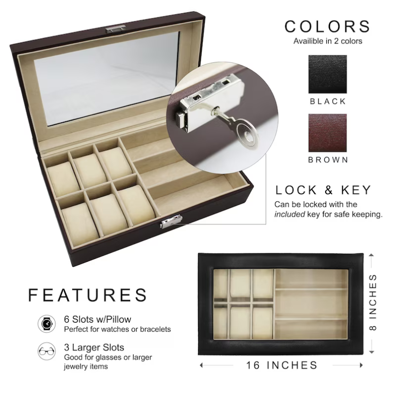 Stylish Leather Case for Watches and Sunglasses