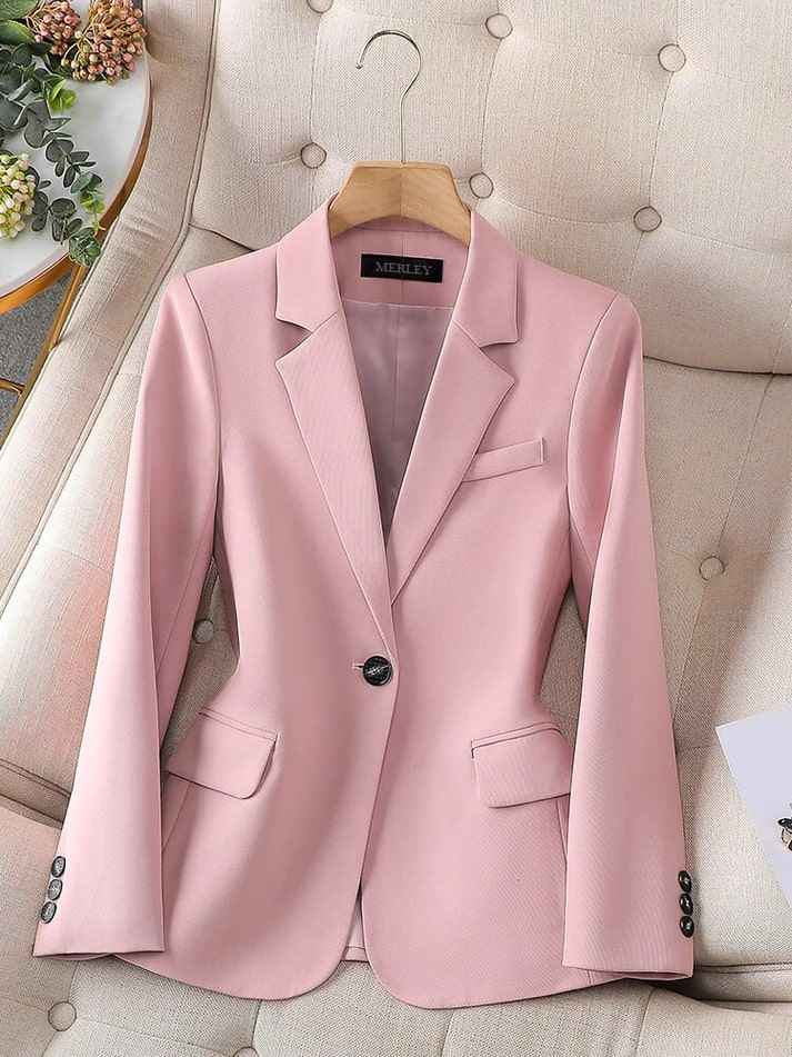Women's Elegant Slim Fit Blazer Pink