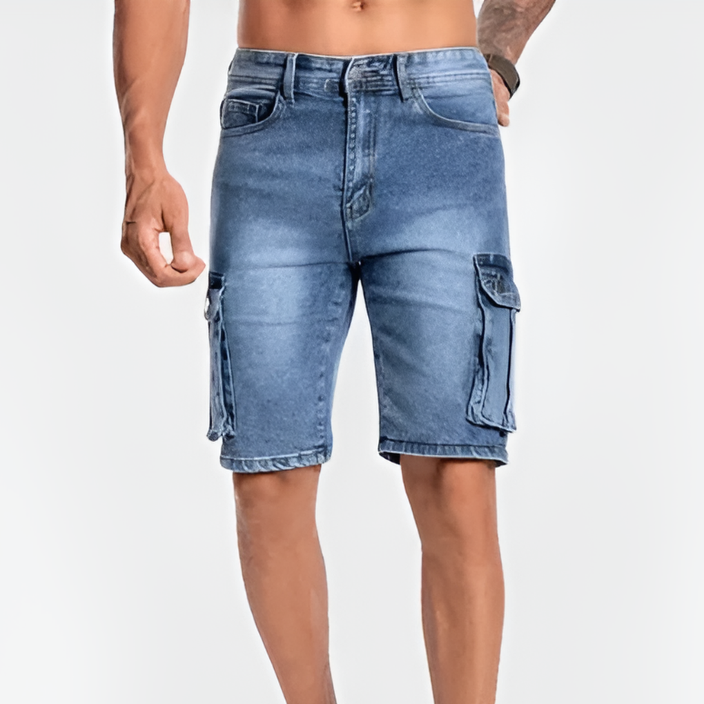 Men's Casual Denim Cargo Shorts