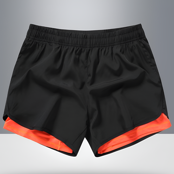 Men's Quick-Dry Running Shorts with Zipper Orange