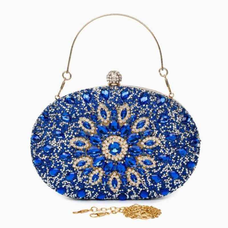 Elegant Azure Diamond Clutch Purse