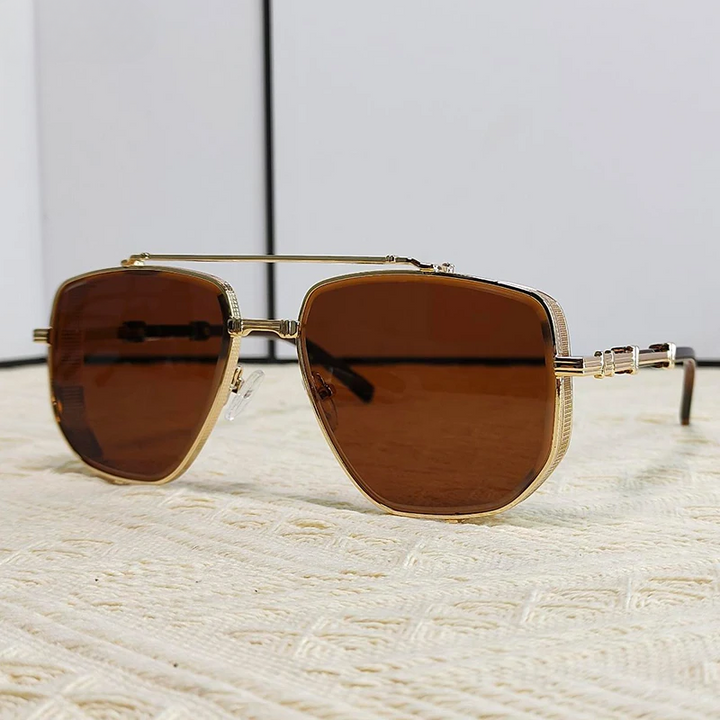 Classic UV Protection Sunglasses Brown Gold