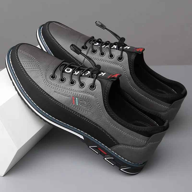 Men's Slip-On Sneakers with Tassel and Laces | Round Toe Cap Gray