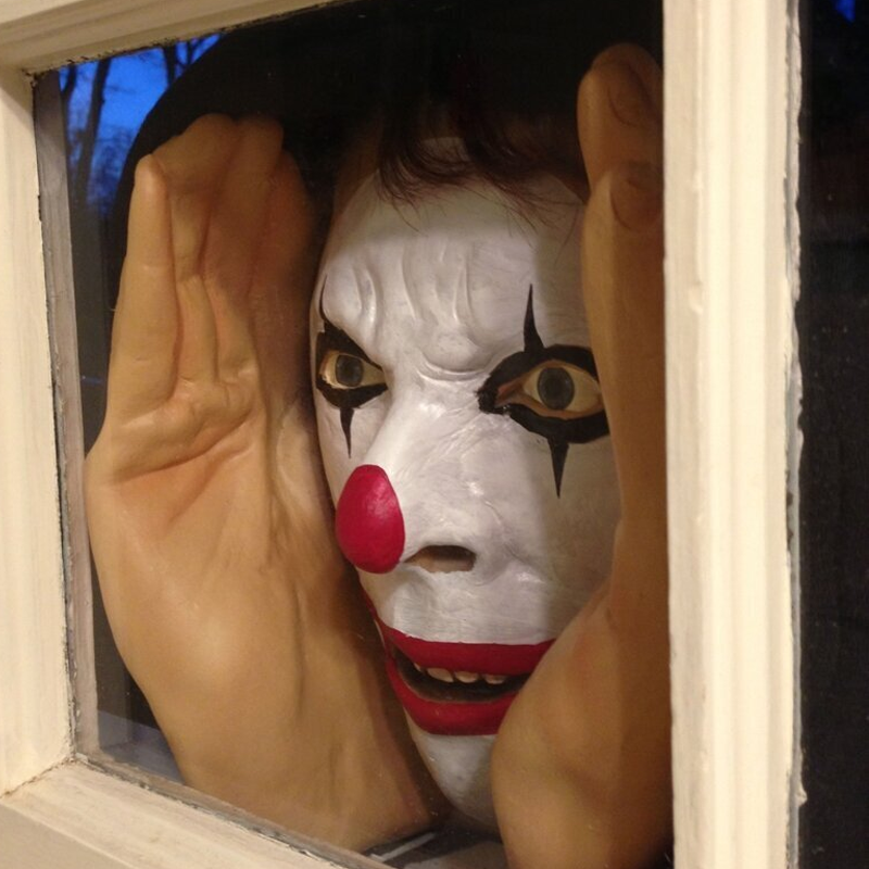 Halloween's Creepy Window Peeper Figure with Suction Cup and Realistic Face A