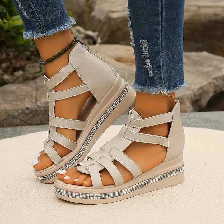 Hannah | Comfort Sandals with Rhinestone Decoration
