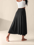 Women's High Waist Skirt with Split and Pockets