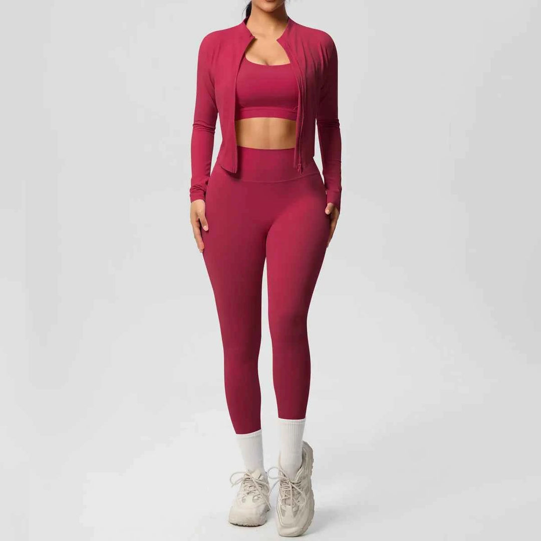 3-Piece Women’s Gym Set Red