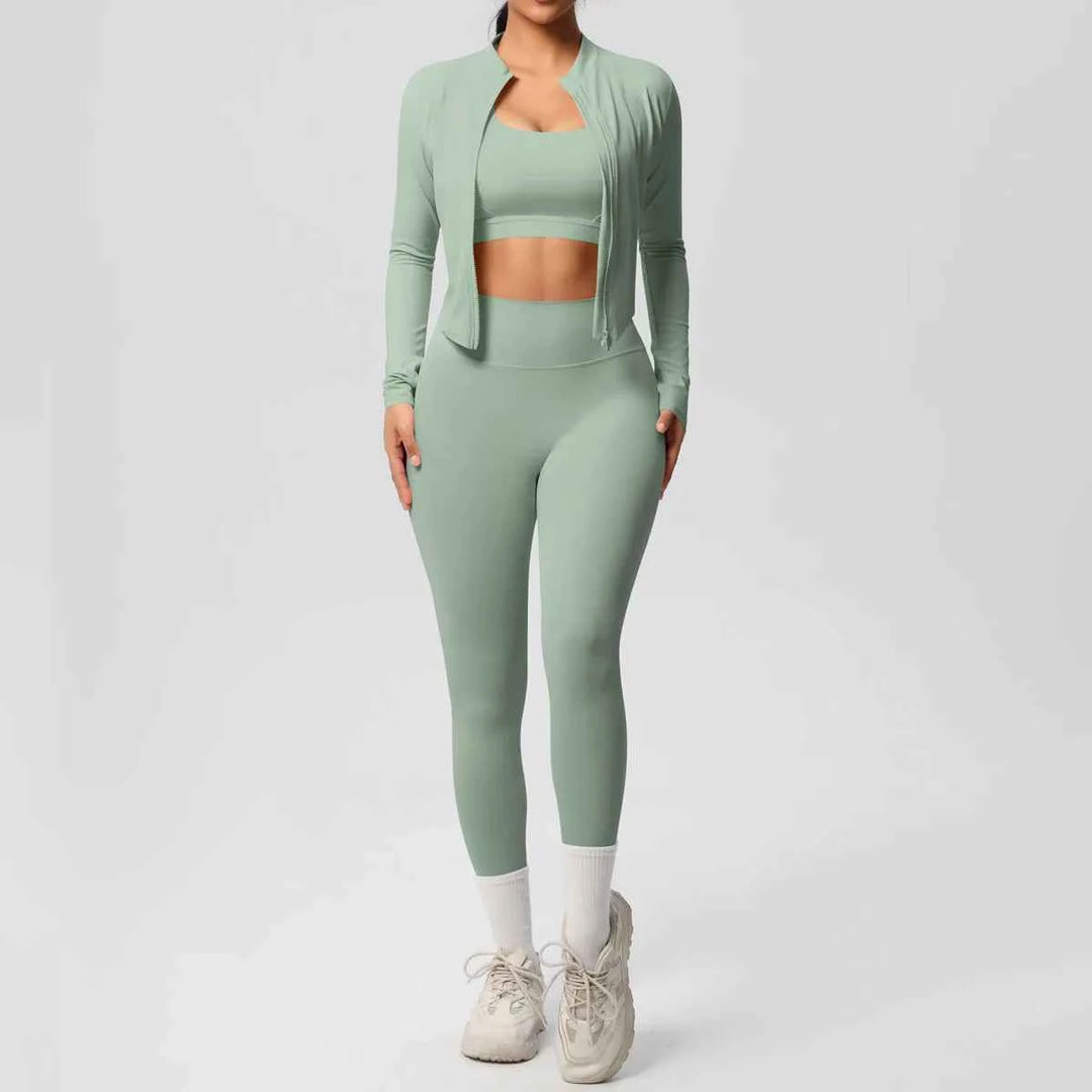3-Piece Women’s Gym Set Light Green