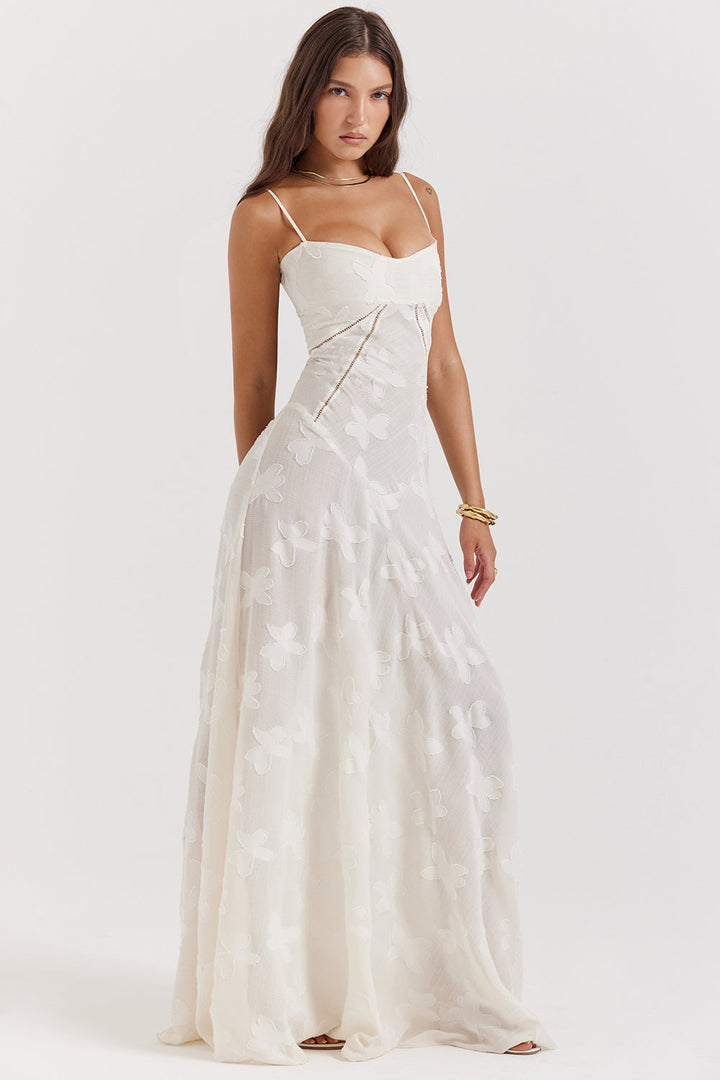 Charline | Women's Elegant Embroidered Maxi Dress