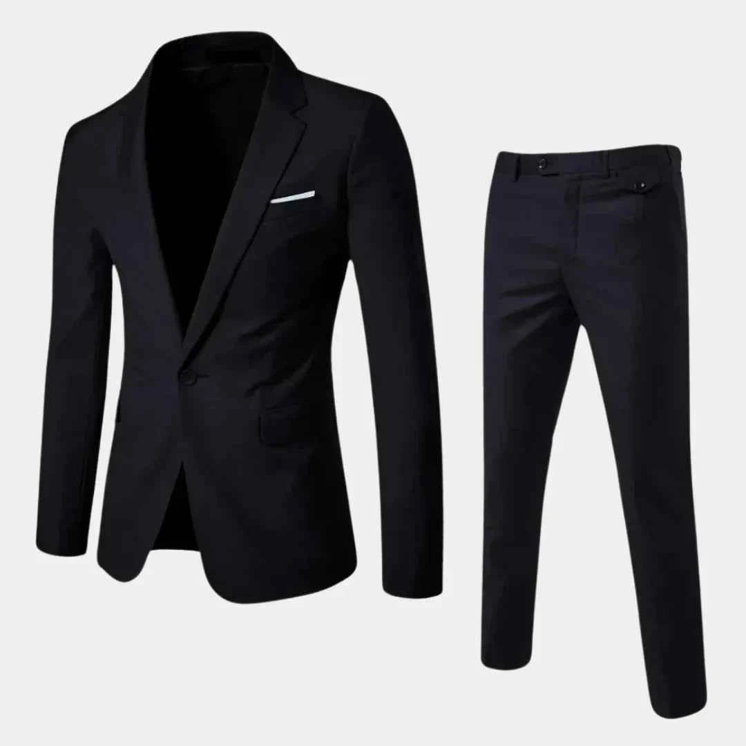 Men's Stylish Suit with Blazer and Trousers Black