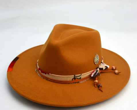 Wool-like Autumn And Winter Felt Cap British Woolen Hat Pendant orange LorXL