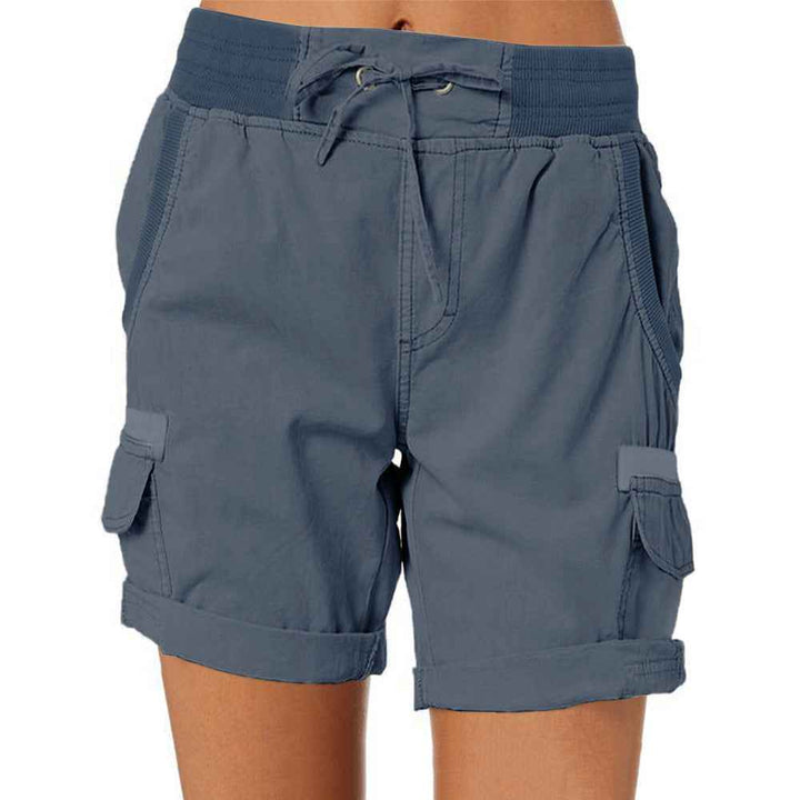 Women's Casual High-Waisted Utility Shorts Dark Blue