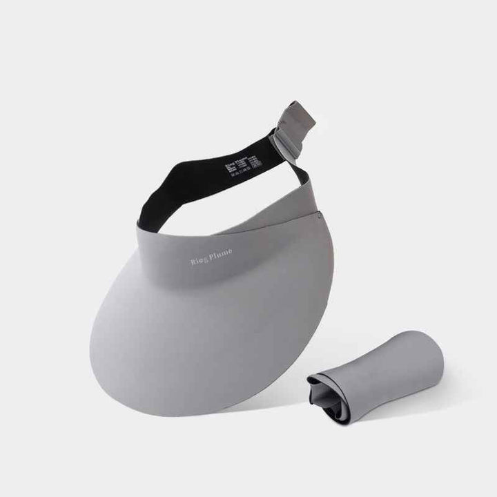 Seamless All-in-one Sunhat For Women Summer Thin Empty-top Foldable SSunshade And Face Shield Peaked Hat With Large Brim Grey
