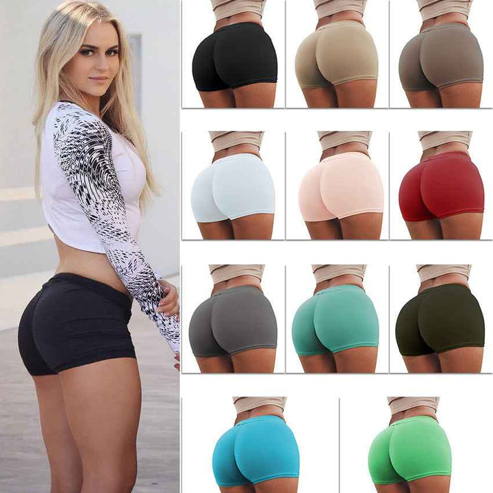 Women's High Waist Seamless Scrunch Butt Yoga Gym Shorts