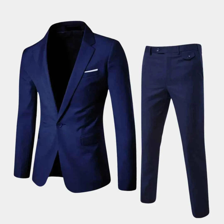 Men's Stylish Suit with Blazer and Trousers Navy Blue