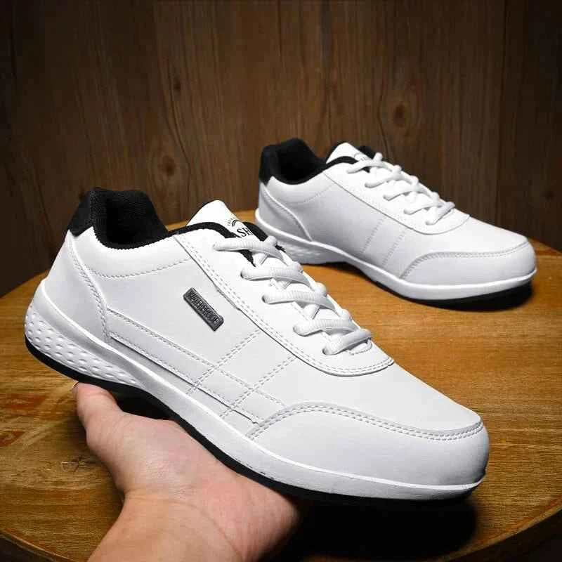 Men's Casual Lace-Up Sneakers - Stylish Footwear White