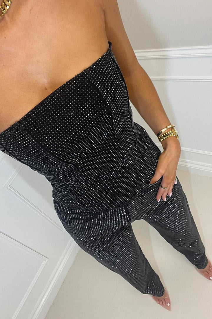 Cato | Women's Elegant Strapless Jumpsuit - Trendy Denim Style