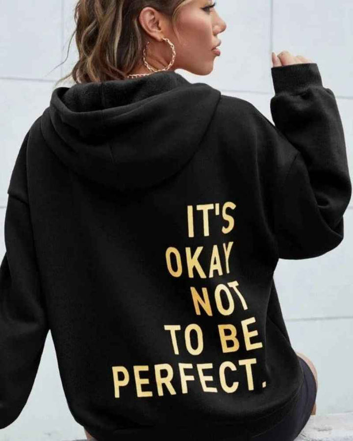 Elegant Oversized Women's Hoodie Black
