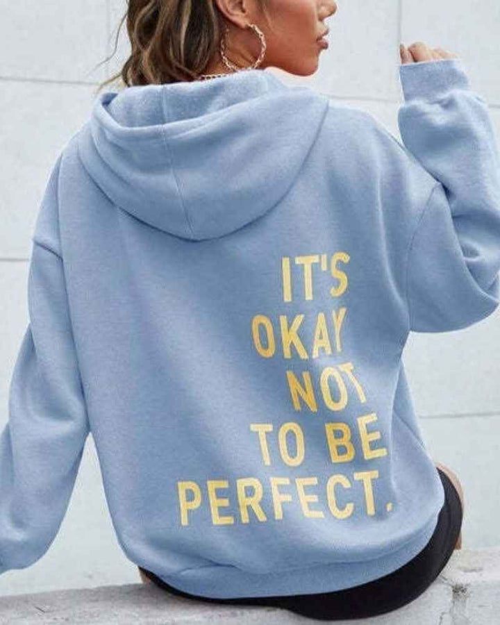 Elegant Oversized Women's Hoodie Light Blue
