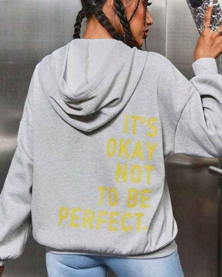 Elegant Oversized Women's Hoodie Light Grey