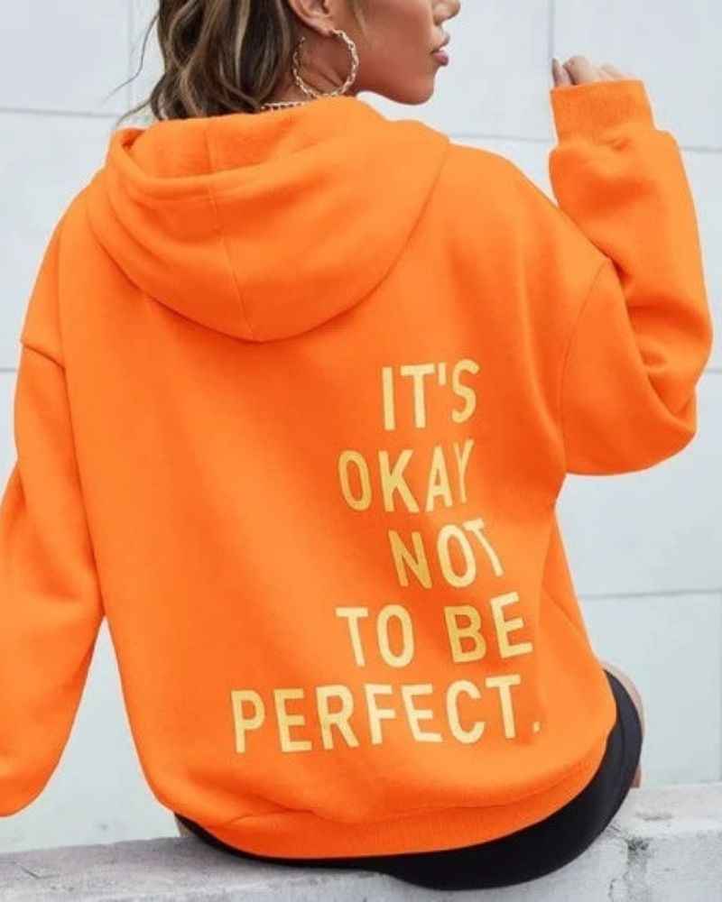 Elegant Oversized Women's Hoodie Orange