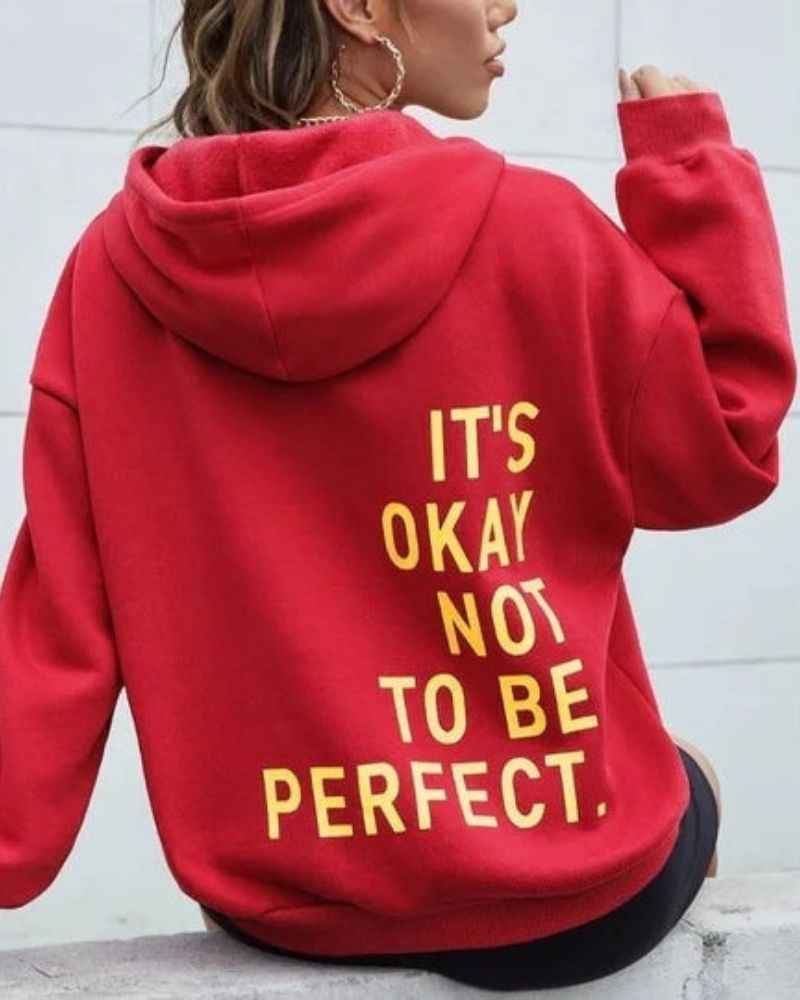 Elegant Oversized Women's Hoodie Red