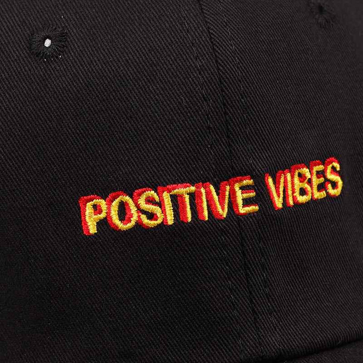 New Positive Vibes Cotton Embroidery Baseballcap Men Women