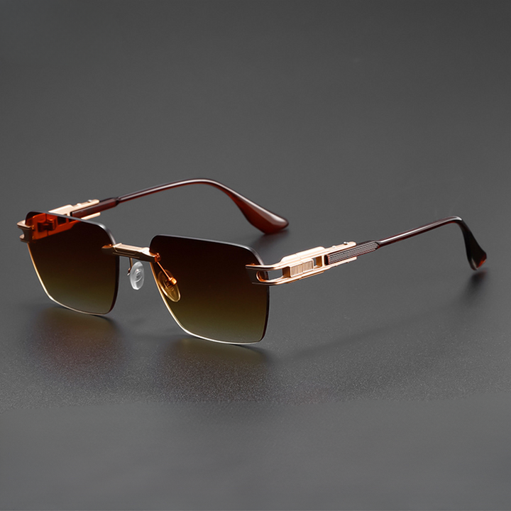 Stylish Rimless Sunglasses for Ultimate Sun Protection Brown