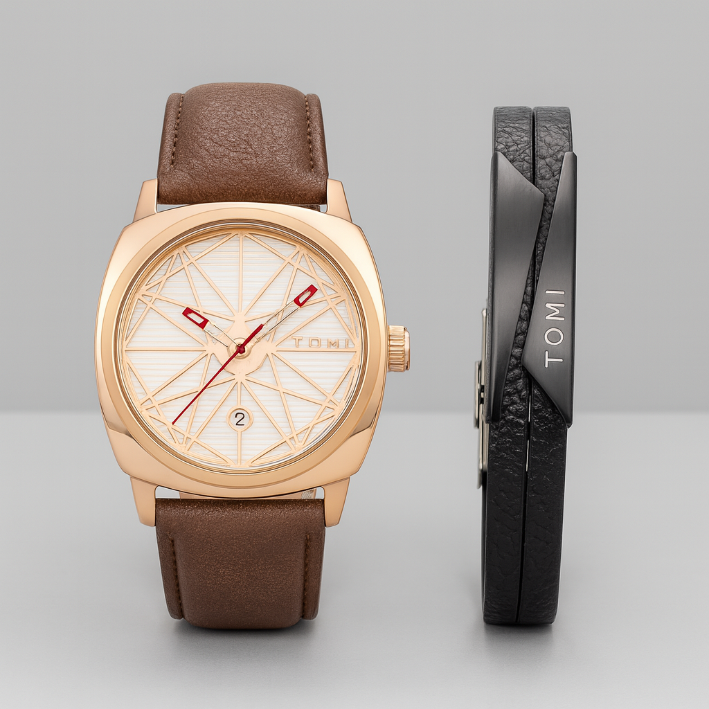 Stylish Prism Watch Collection Brown Copper