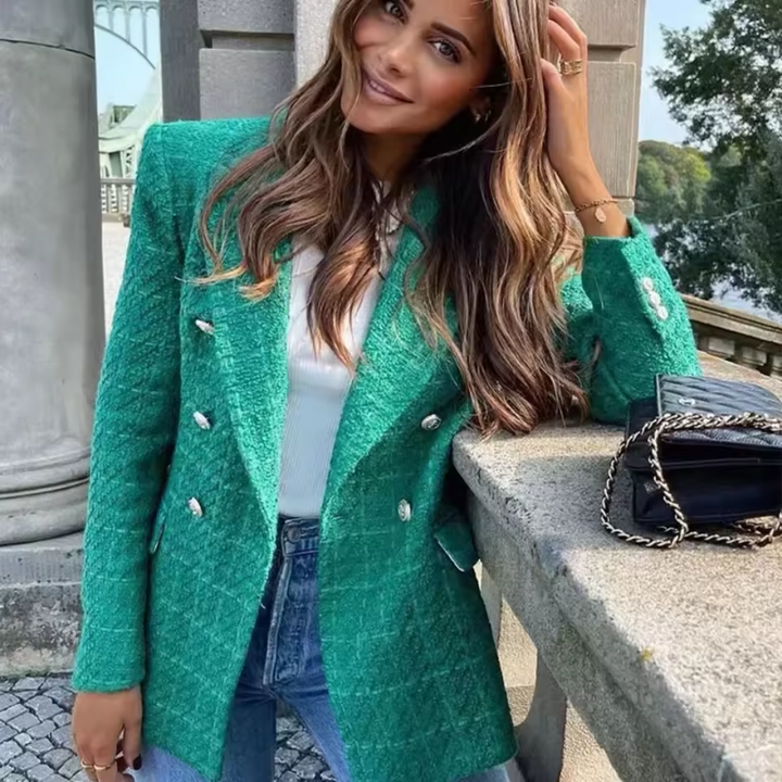 Elcke | Women's Blazer with Reversed Collar and Stylish Buttons